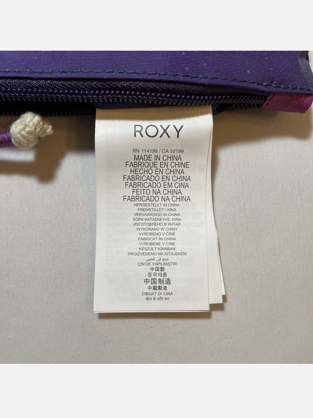 ROXY BYE BYE BABY Tropical Sunset Pouch Bag - Purple, Pink, Orange - Picture 4 of 6